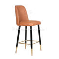 Orange faux leather bar stool